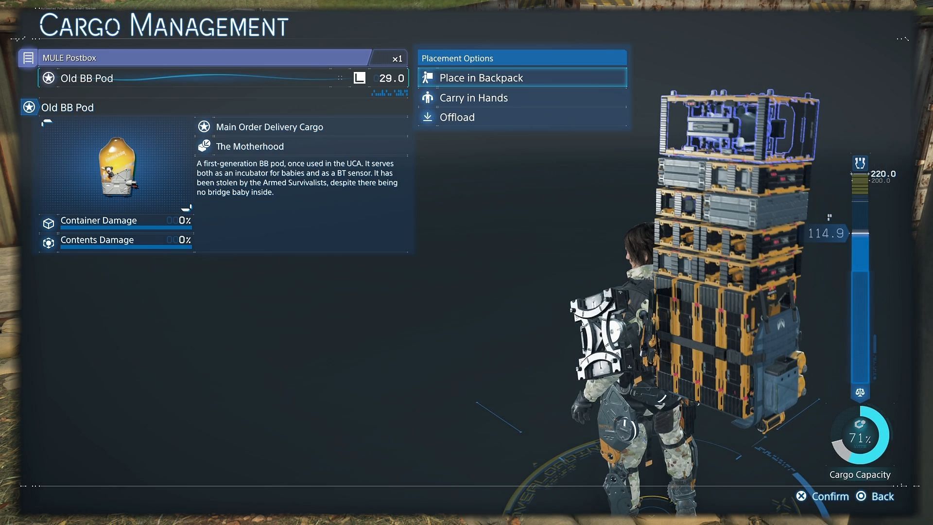 Retrieved the Old BB Pod in Episode 7 (Image via Kojima Productions/Sportskeeda Gaming)